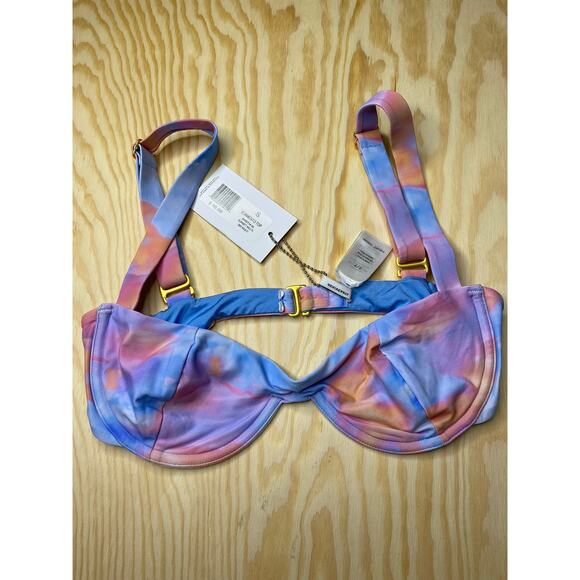 WeWoreWhat Sorrento Bikini Swim Top Cloud Multi S - Picture 5 of 10